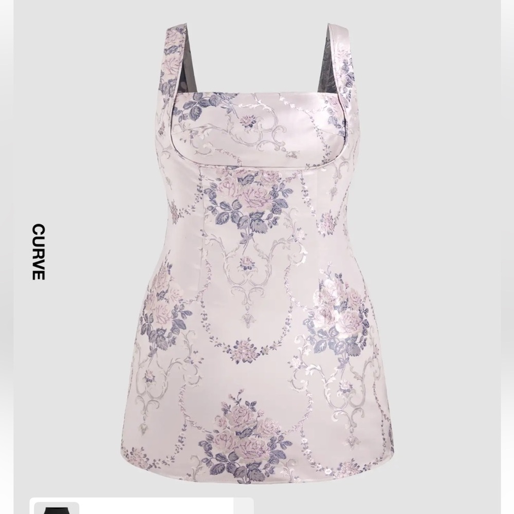 Floral satin lilac mini dress